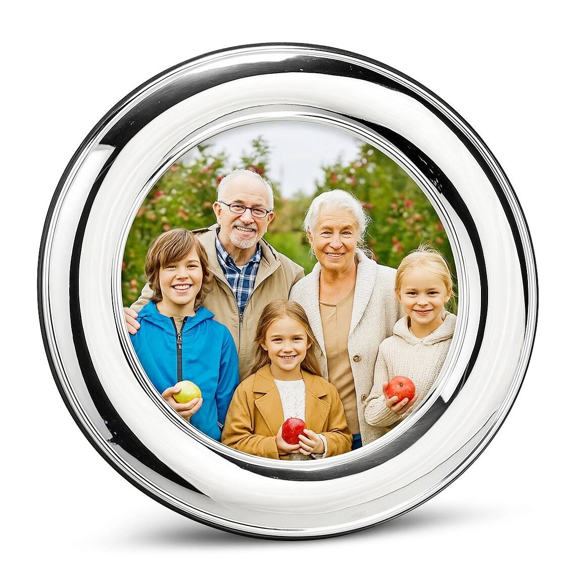 Cunill Plain Sterling Silver 2.5" Round Photo Ornament Frame — additional view