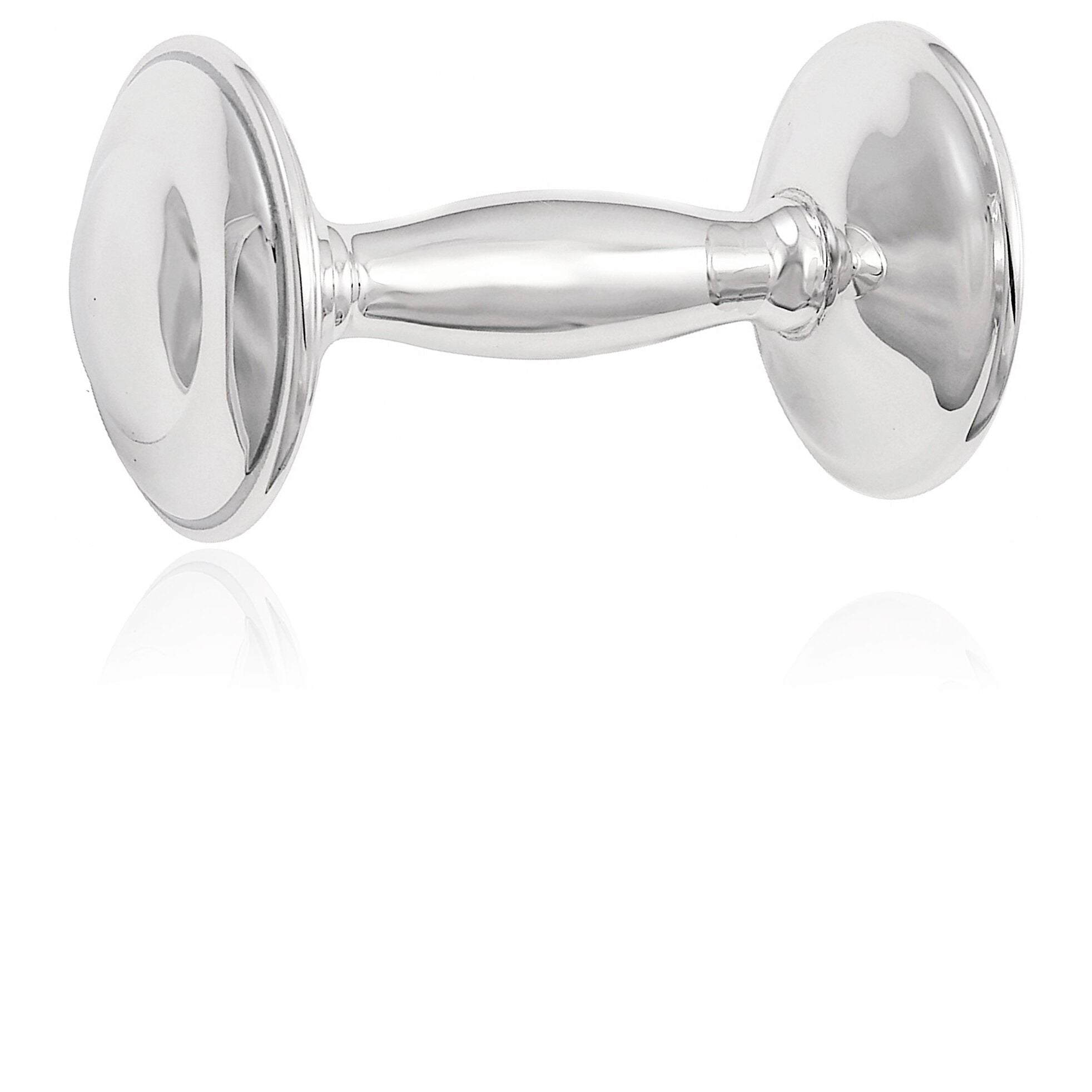 Cunill Plain Sterling Silver Baby Barbell Rattle — additional view