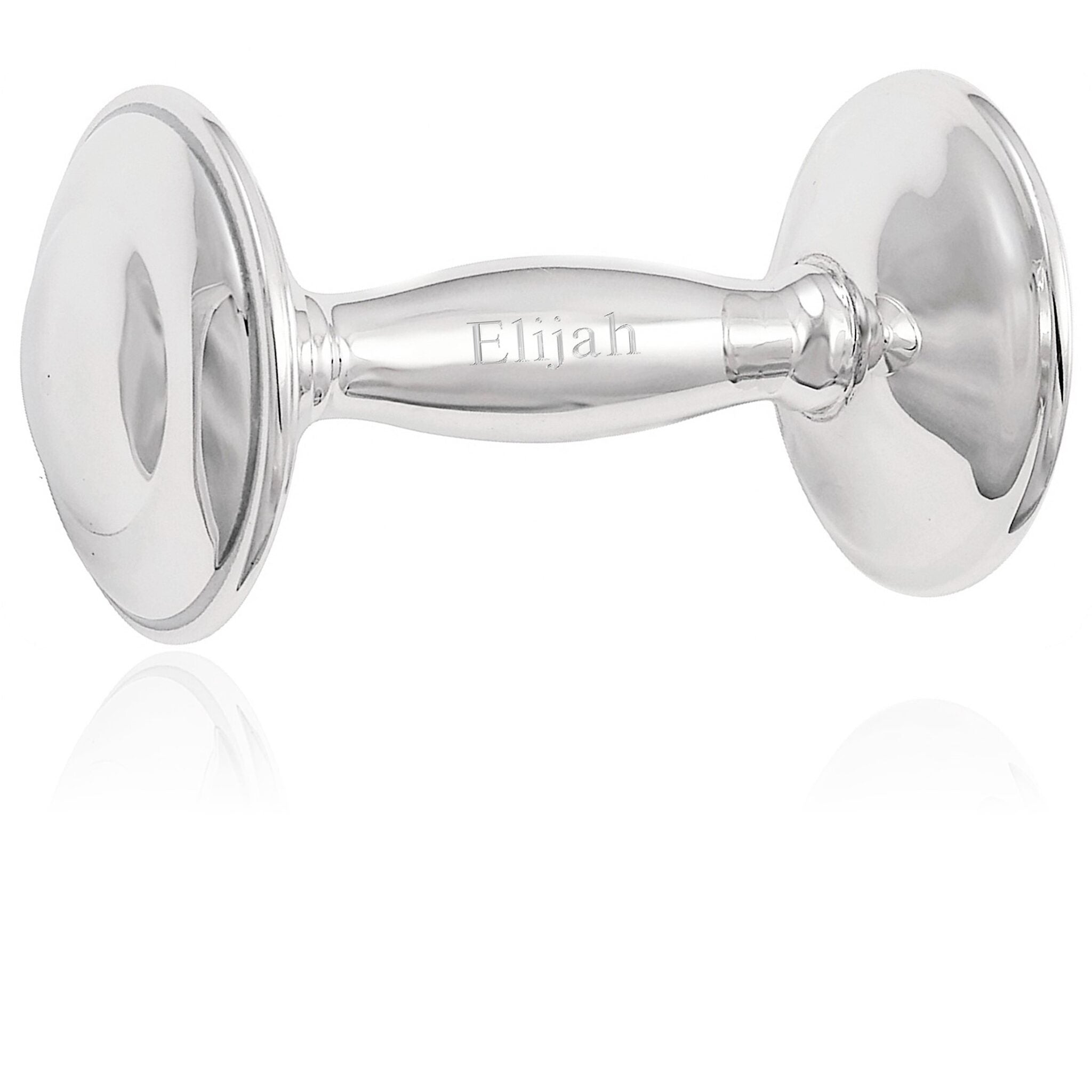 Cunill Plain Sterling Silver Baby Barbell Rattle — additional view