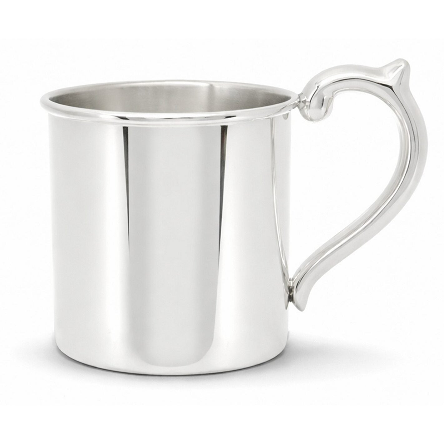 Cunill Plain Sterling Silver Baby Cup, sterling silver baby cup, on a white background