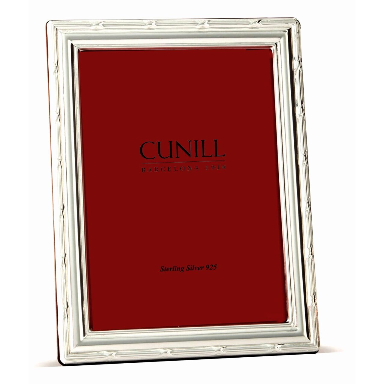 Cunill 'Ribbon' 5x7 Non-Tarnish Sterling Silver Picture Frame, sterling silver picture frame, on a white background