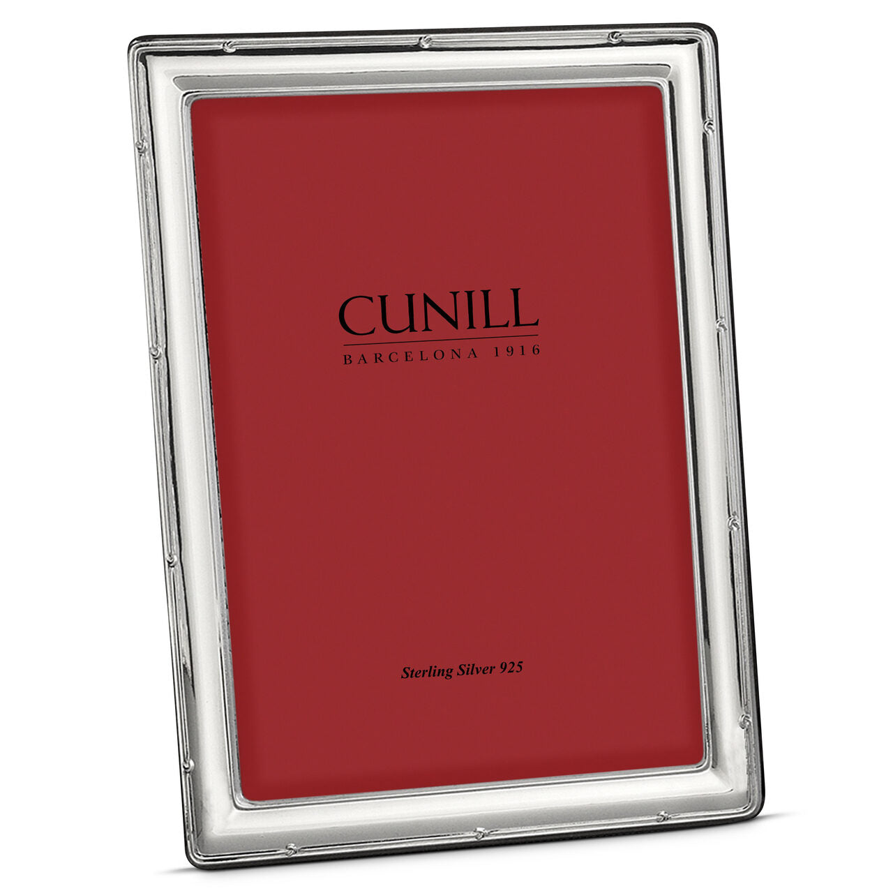 Cunill Ribbon Sterling Silver 5x7 Picture Frame, sterling silver picture frame, on a white background