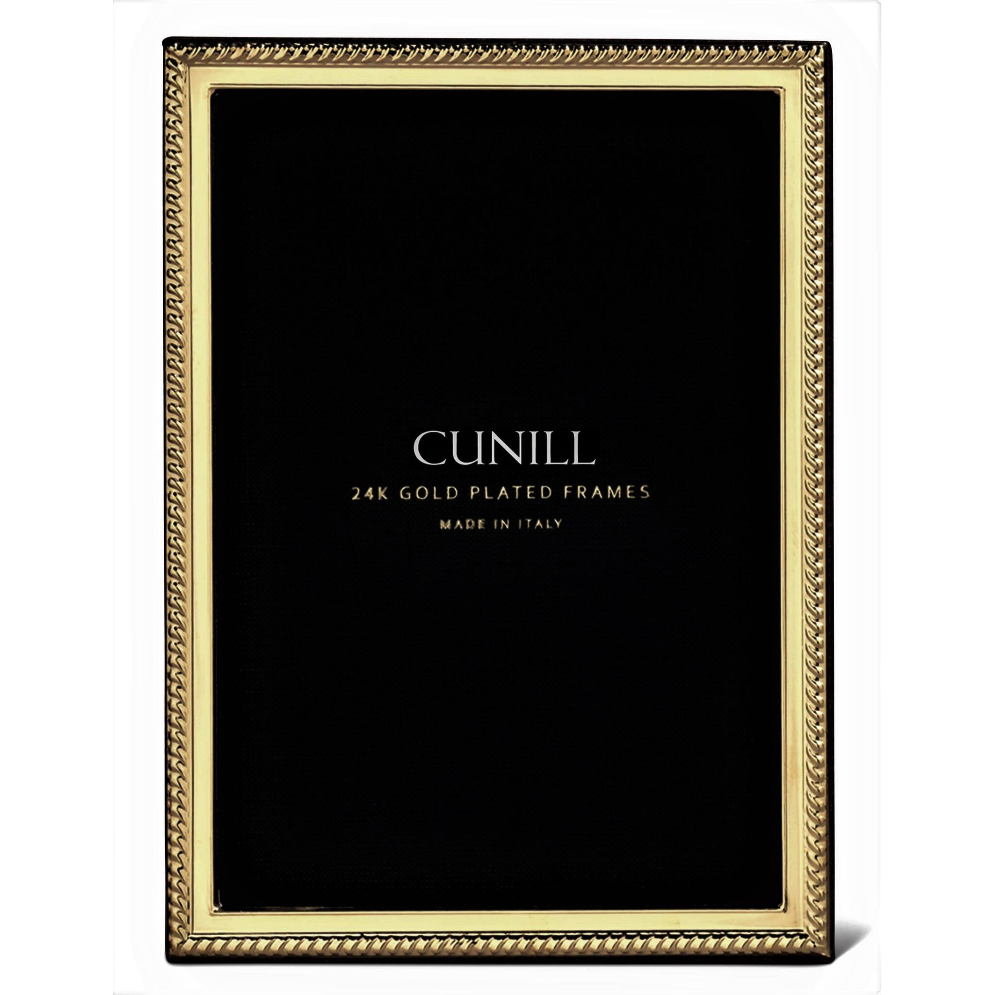 Cunill 'Rope' 5x7 Gold Plated Picture Frame, 24k gold plated picture frame, on a white background