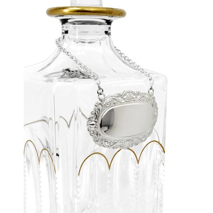 Cunill Silverplated Decanter Label Engraved to Order — additional view