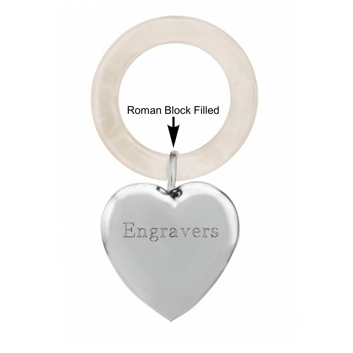 Cunill Sterling Silver Heart Rattle-Teething Ring — additional view