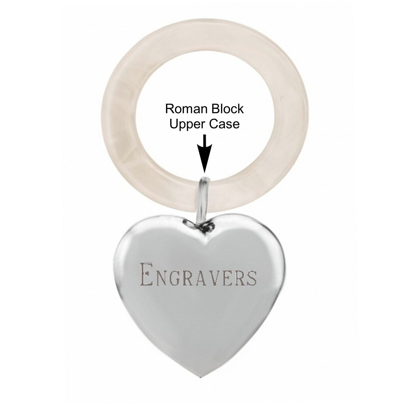 Cunill Sterling Silver Heart Rattle-Teething Ring — additional view