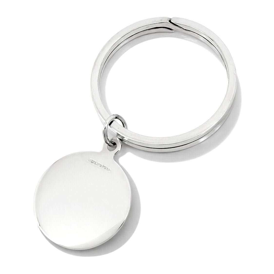 Cunill Sterling Silver Old English Key Ring, sterling silver key ring, on a white background