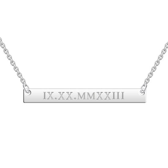 Cunill Sterling Silver Personalized Bar Necklace — additional view