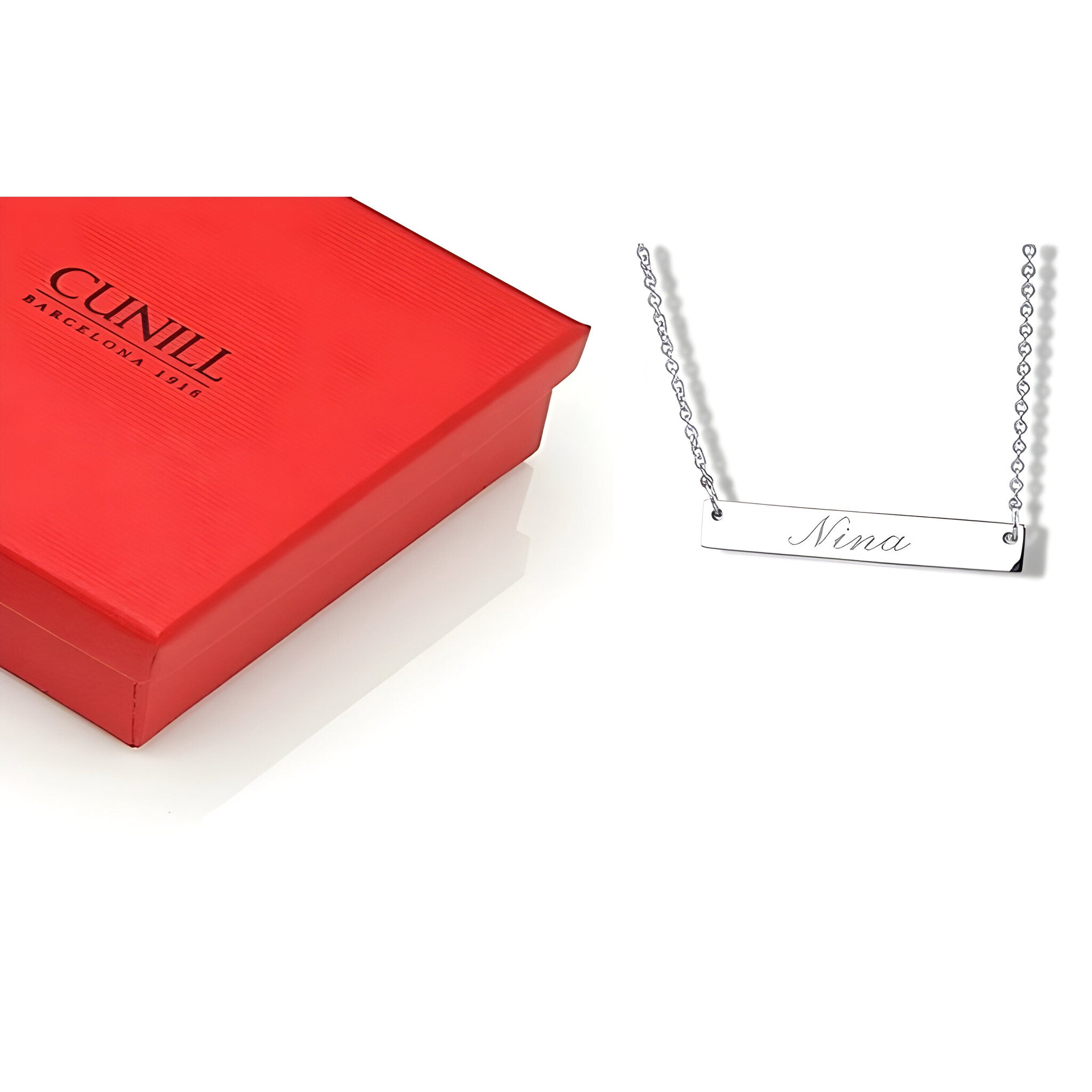 Cunill Sterling Silver Personalized Bar Necklace — additional view
