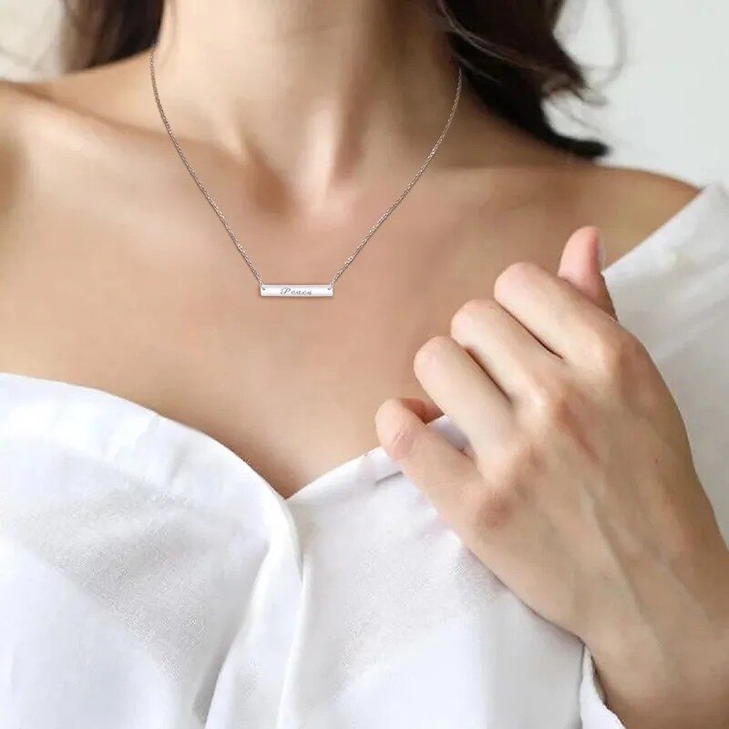 Cunill Sterling Silver Personalized Bar Necklace — additional view