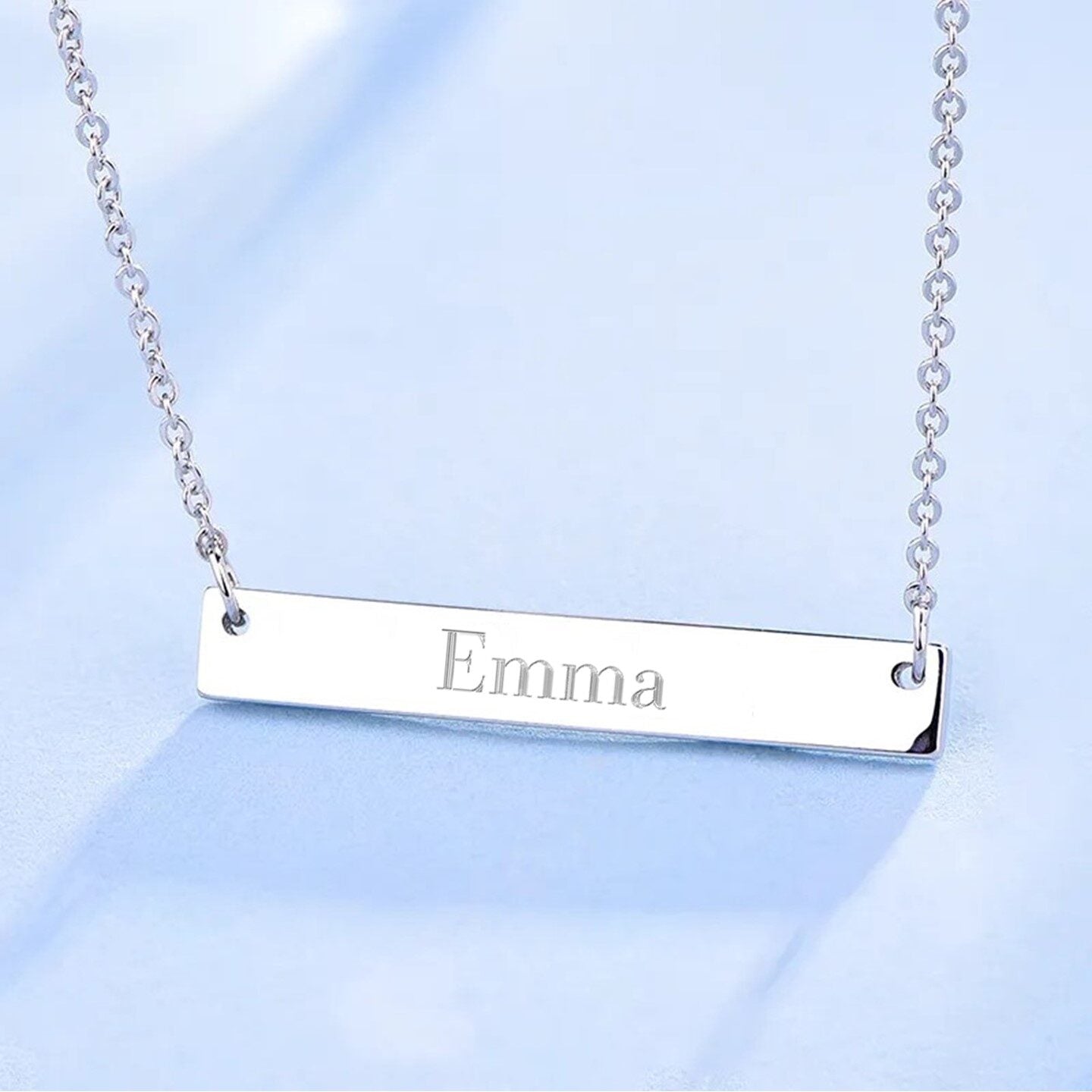 Cunill Sterling Silver Personalized Bar Necklace — additional view