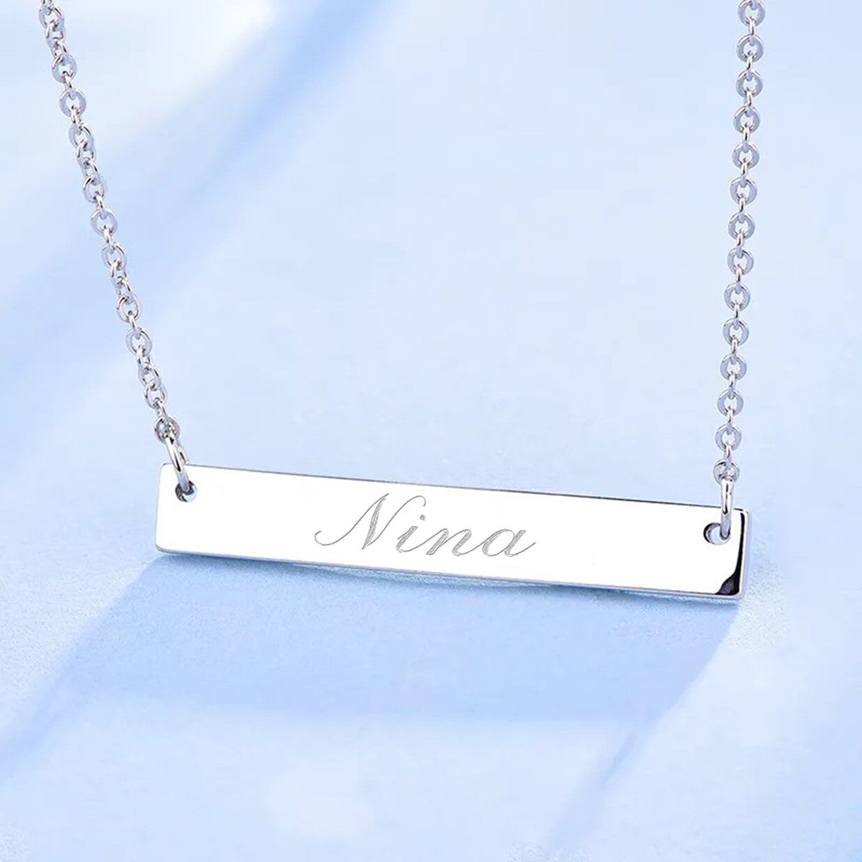 Cunill Sterling Silver Personalized Bar Necklace — additional view