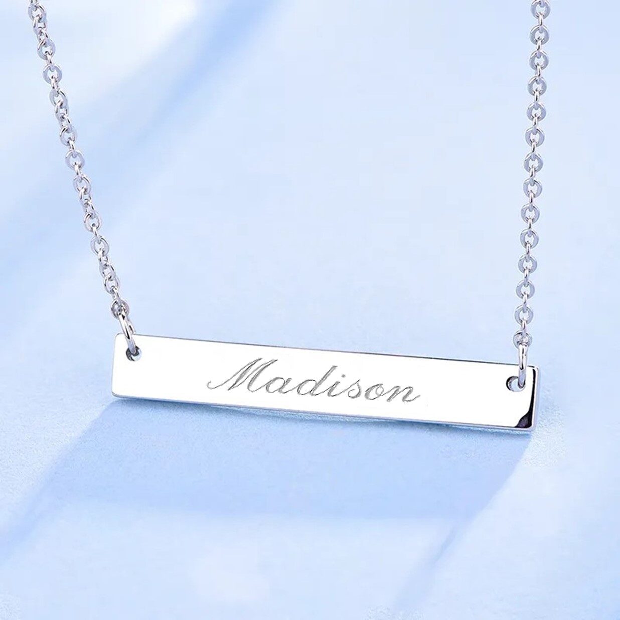 Cunill Sterling Silver Personalized Bar Necklace — additional view