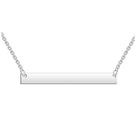 Cunill Sterling Silver Personalized Bar Necklace, sterling silver necklace, on a white background