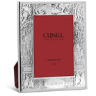 Cunill Stork Sterling Silver Overlay 3x5 Birth Record Frame, sterling silver picture frame, on a white background