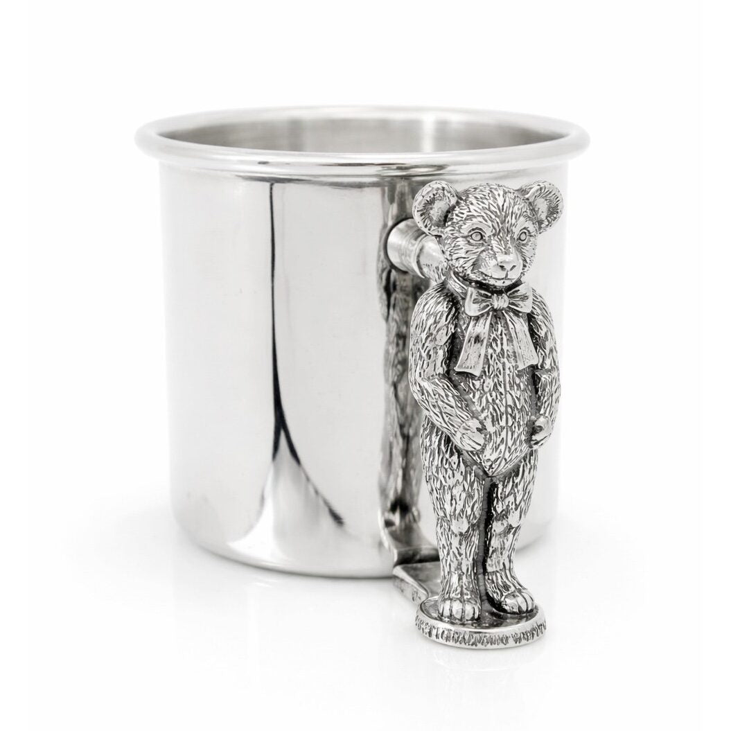 Cunill Teddy Bear Handle Polished Pure Pewter Baby Cup - Handmade in the USA — additional view
