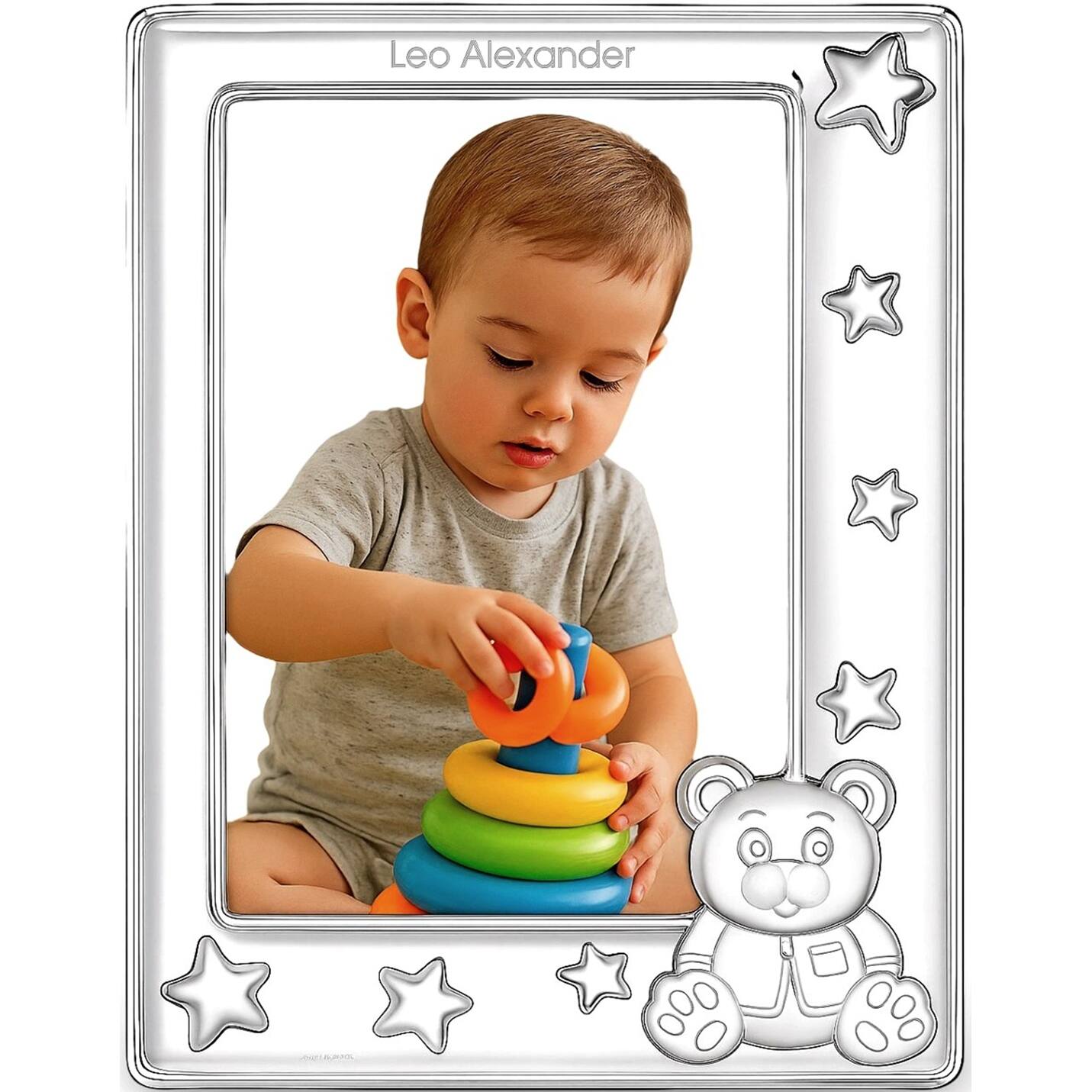 Cunill Teddy Stars Sterling Silver 4x6 Picture Frame — additional view