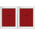 Cunill Tiffany Bead Non-Tarnish Sterling Silver Double 4x6 Folding Frame, sterling silver picture frame, on a white background