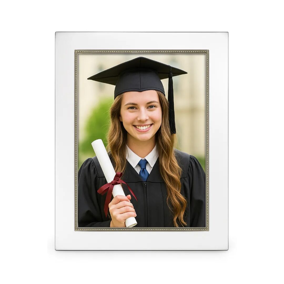 Cunill Tiffany Bead Sterling Silver Overlay 8x10 Picture Frame — additional view