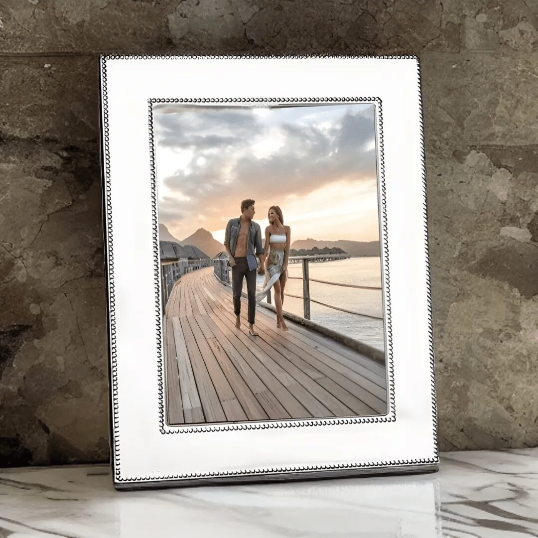 Cunill Tiffany Double Bead Non-Tarnish Sterling Silver 8x10 Picture Frame — additional view