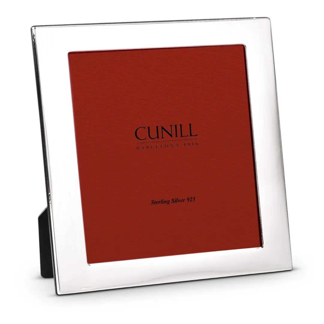 Cunill 'Tiffany Plain' 5x5 Non-Tarnish Sterling Silver Frame, sterling silver picture frame, on a white background