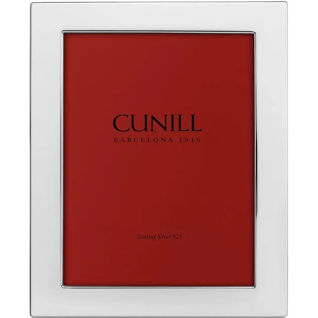 Cunill Tiffany Plain Non-Tarnish Sterling Silver 8x10 Picture Frame, sterling silver picture frame, on a white background