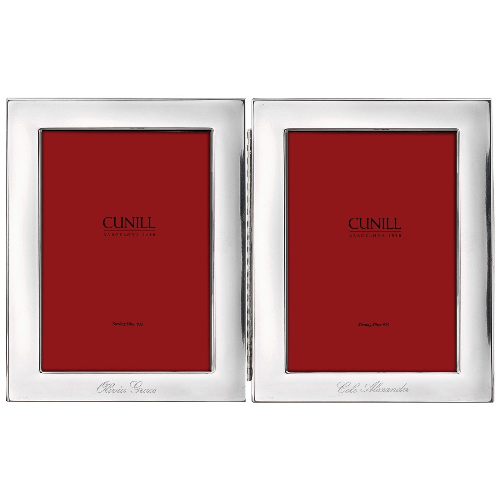 Cunill Tiffany Plain Non-Tarnish Sterling Silver Double 5x7 Folding Frame — additional view