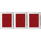Cunill Tiffany Plain Non-Tarnish Sterling Silver Triple 5x7 Folding Frame, sterling silver picture frame, on a white background
