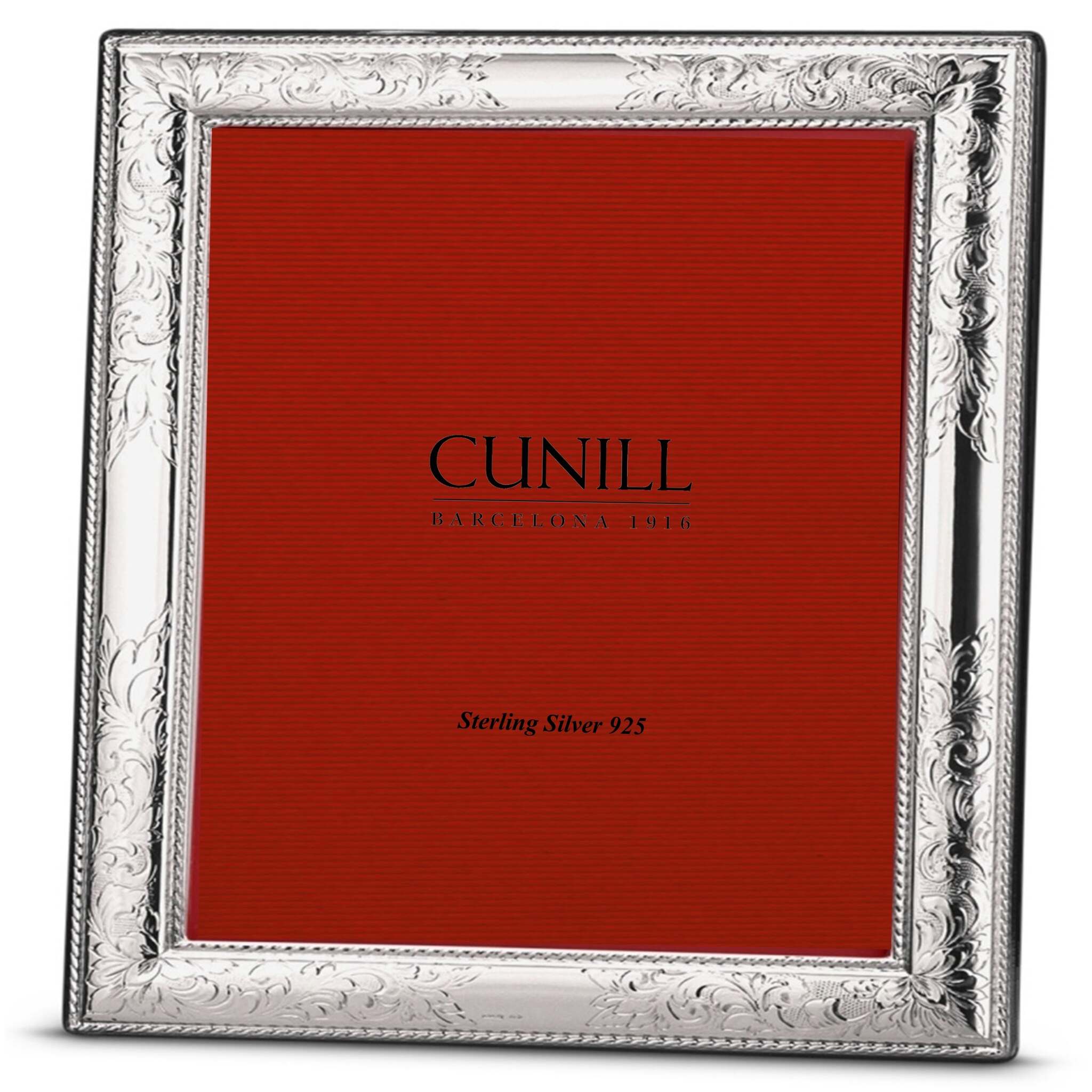 Cunill 'Vintage' 5x5 Non-Tarnish Sterling Silver Frame, sterling silver picture frame, on a white background