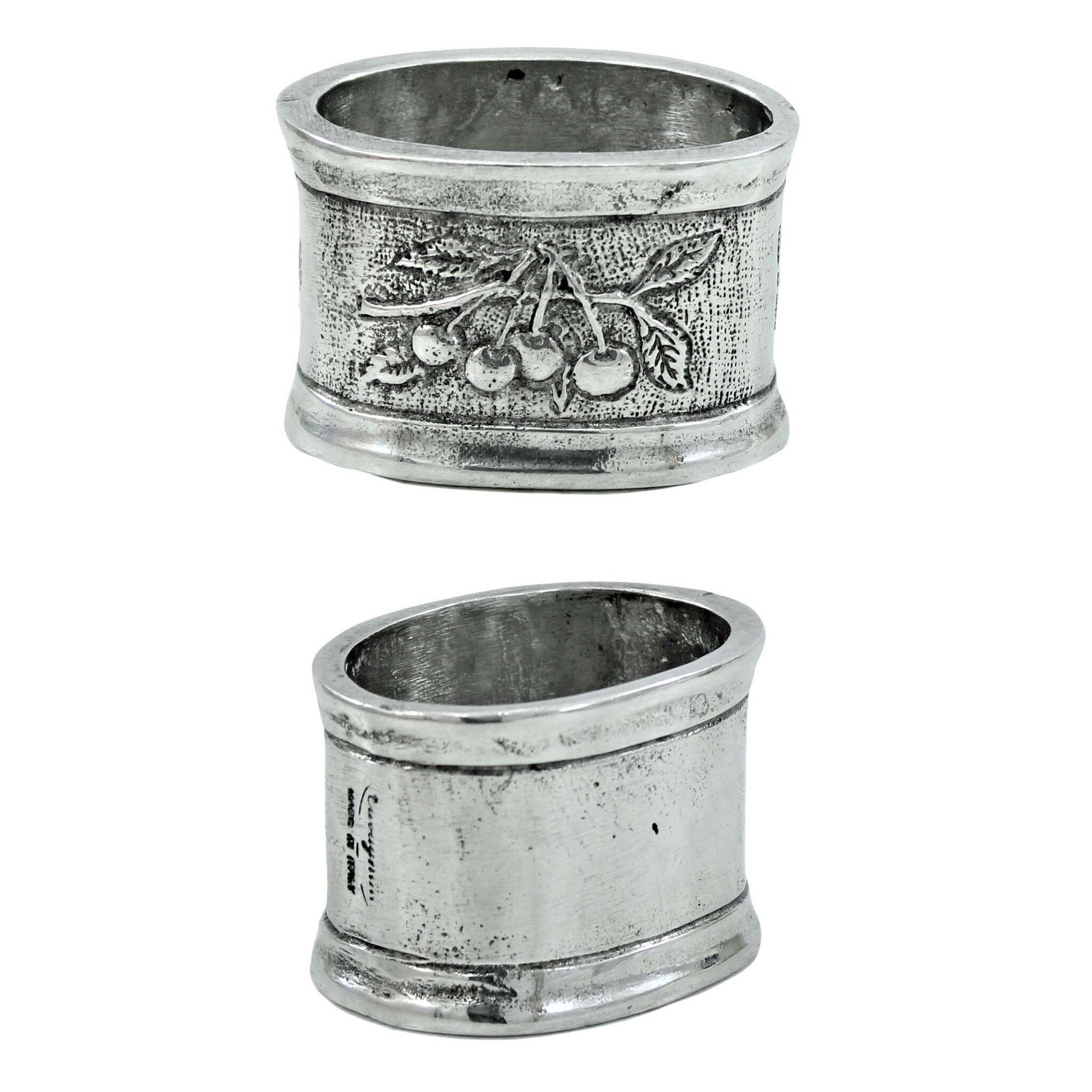 Cunill Vintage Fruit Pewter Engravable Napkin Rings Set of 6 — additional view
