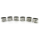 Cunill Vintage Fruit Pewter Engravable Napkin Rings Set of 6, pewter napkin ring, on a white background