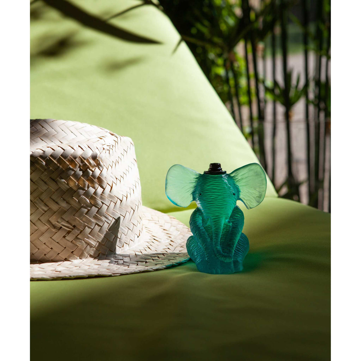 Daum Baby Elephant Sculpture – Turquoise, alternate view