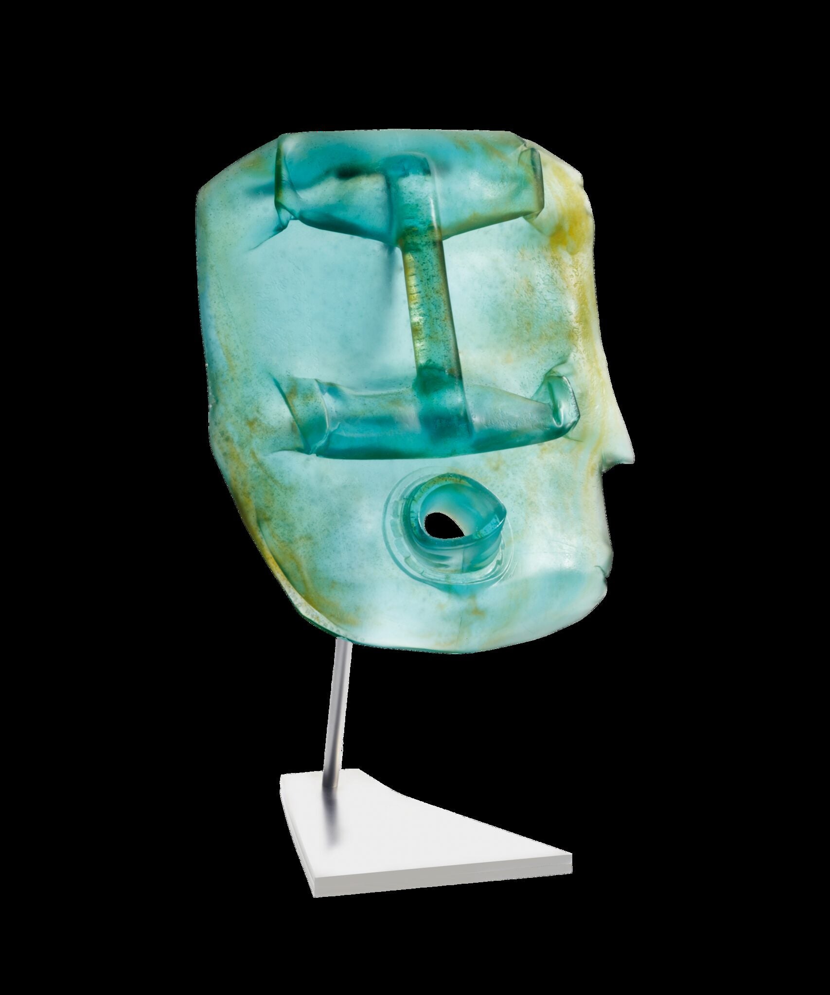 Daum Blue Oil Head By Romuald Hazoumé 175ex Sculpture