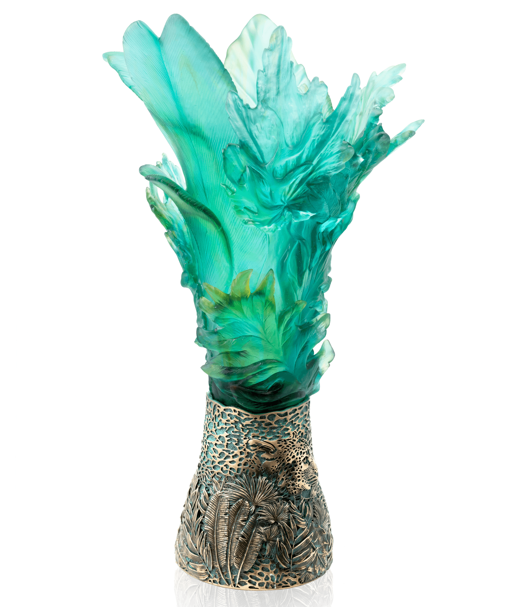 Daum Bornéo Prestige Vase By Emilio Robba 99ex — Tropical