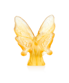 Daum Butterfly and Sculpture — Amber yellow