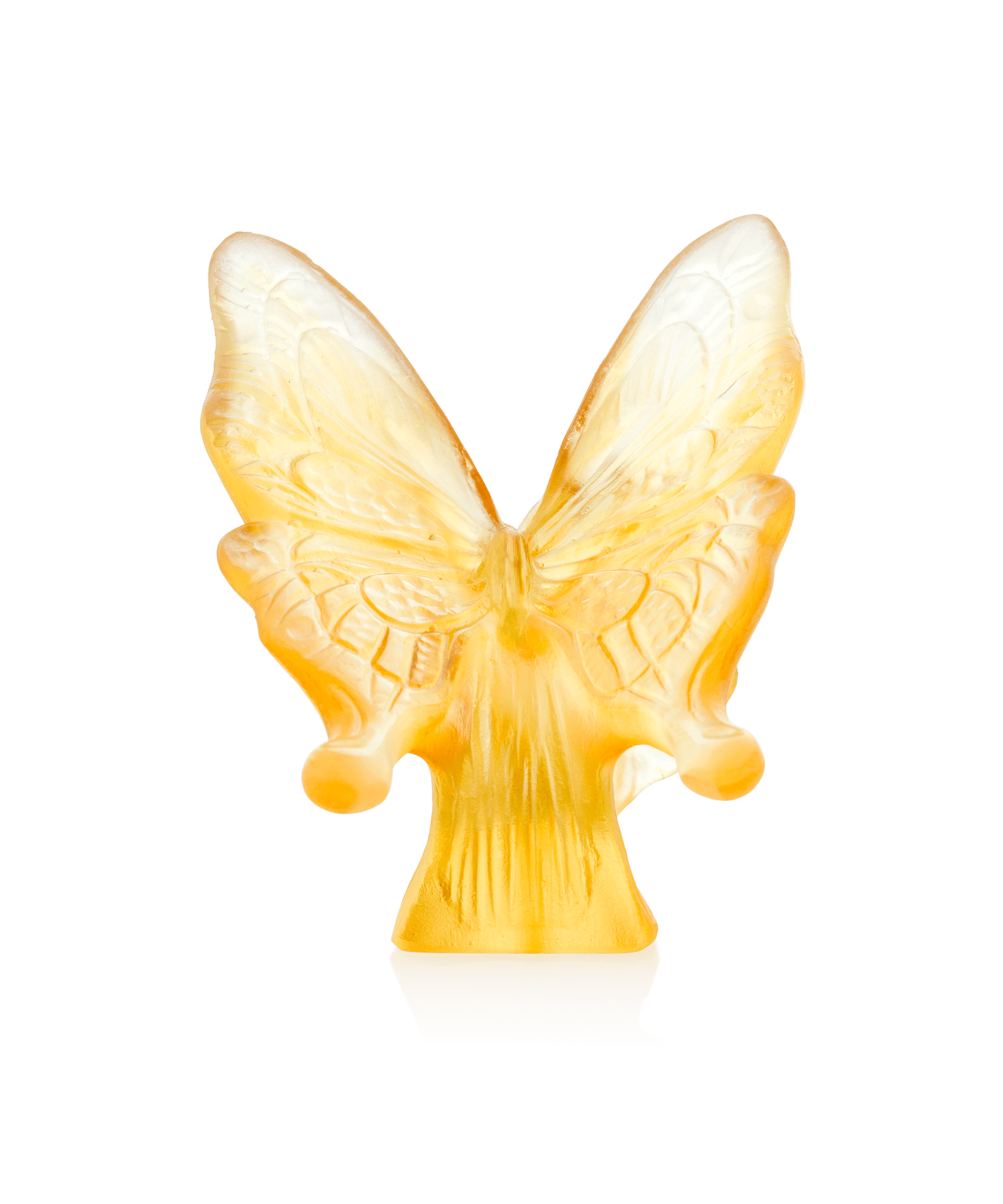 Daum Butterfly and Sculpture — Amber yellow