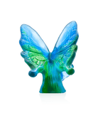 Daum Butterfly and Sculpture — Blue green