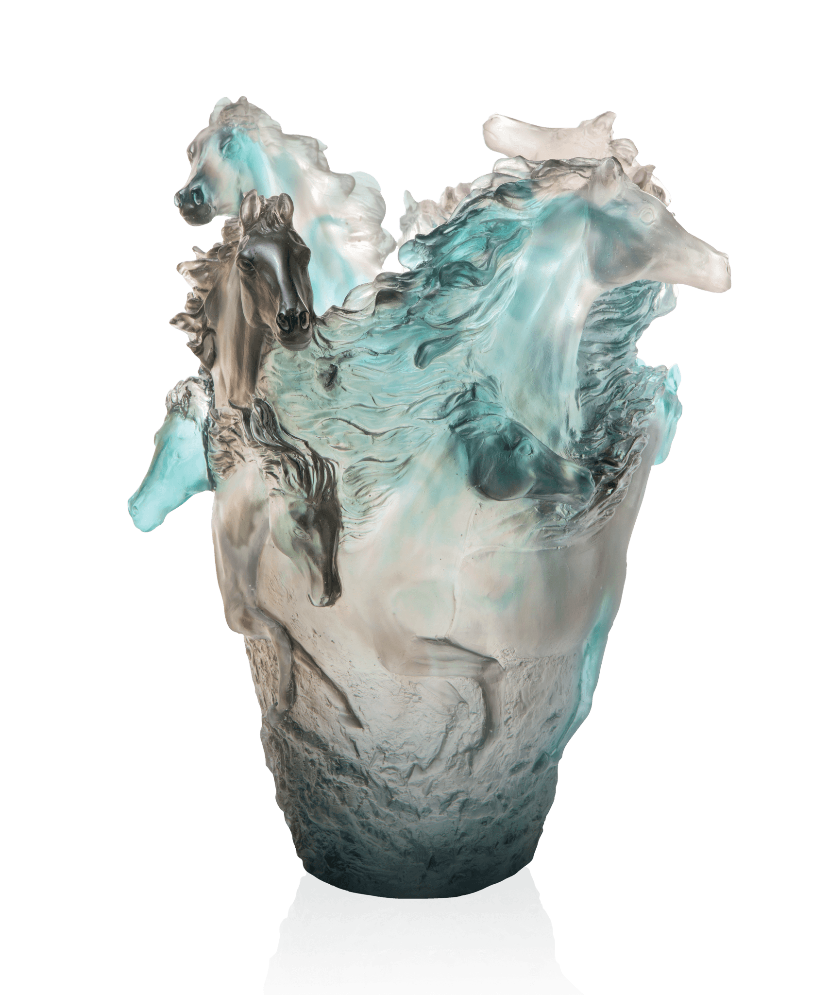Daum Cavalcade Large Vase — Blue grey 500ex