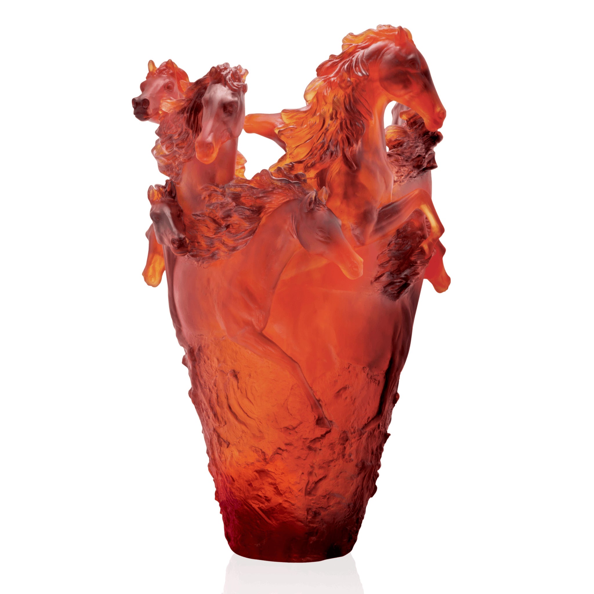 Daum Cavalcade Magnum Vase — Amber 175ex