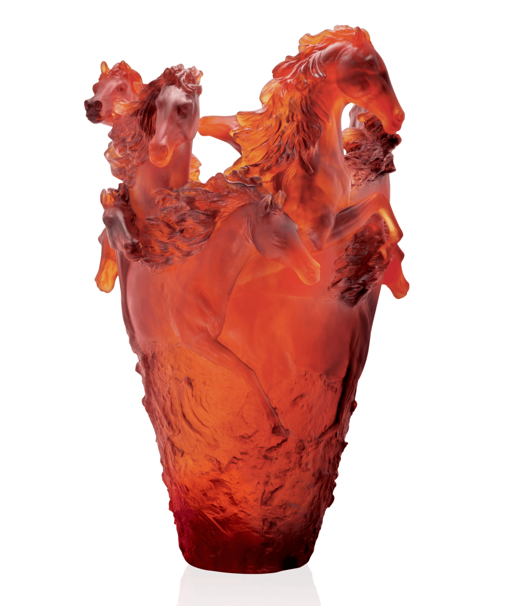 Daum Cavalcade Magnum Vase — Amber 175ex