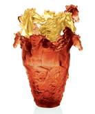Daum Cavalcade Magnum Vase — Amber gold finish 25ex