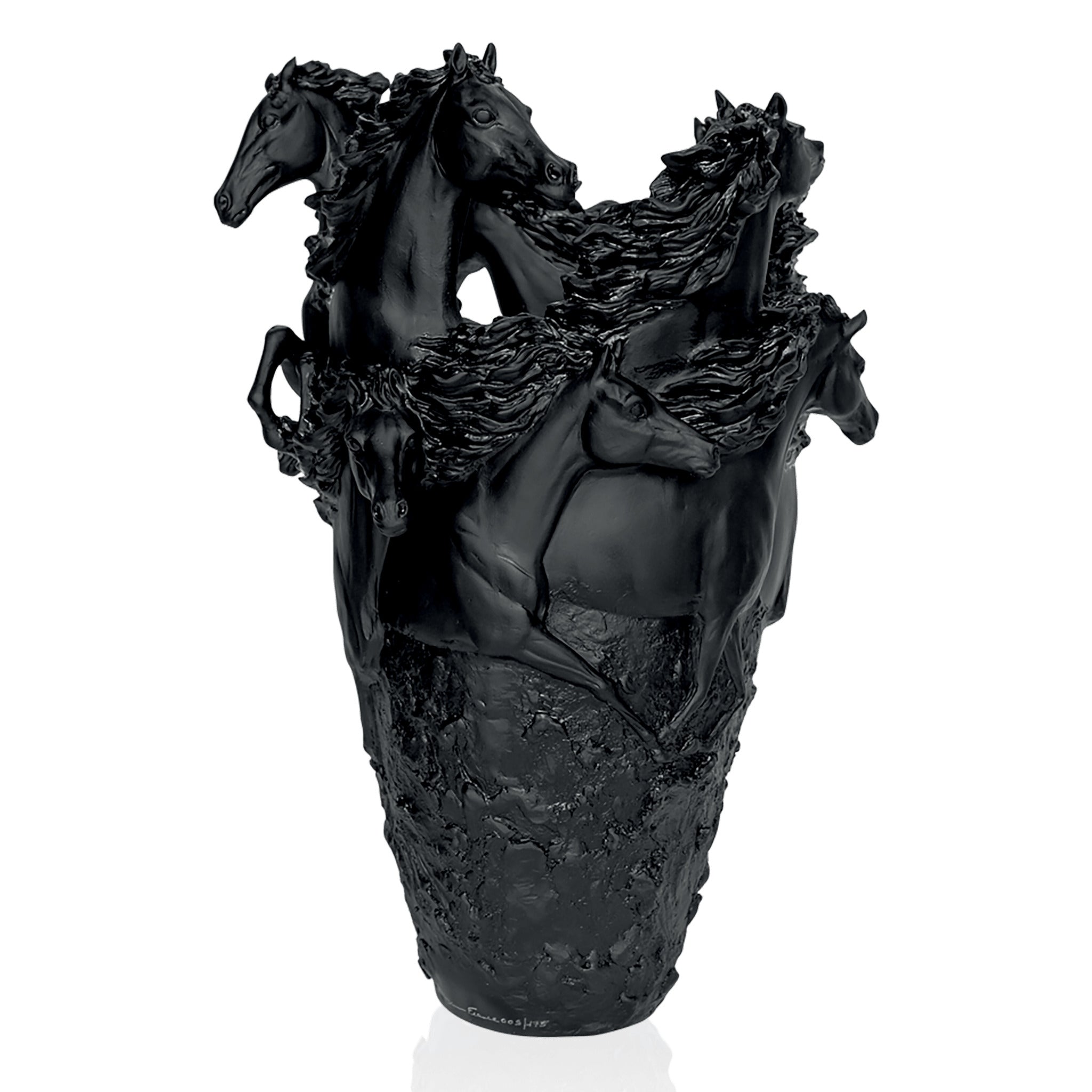 Daum Cavalcade Magnum Vase — Black 175ex