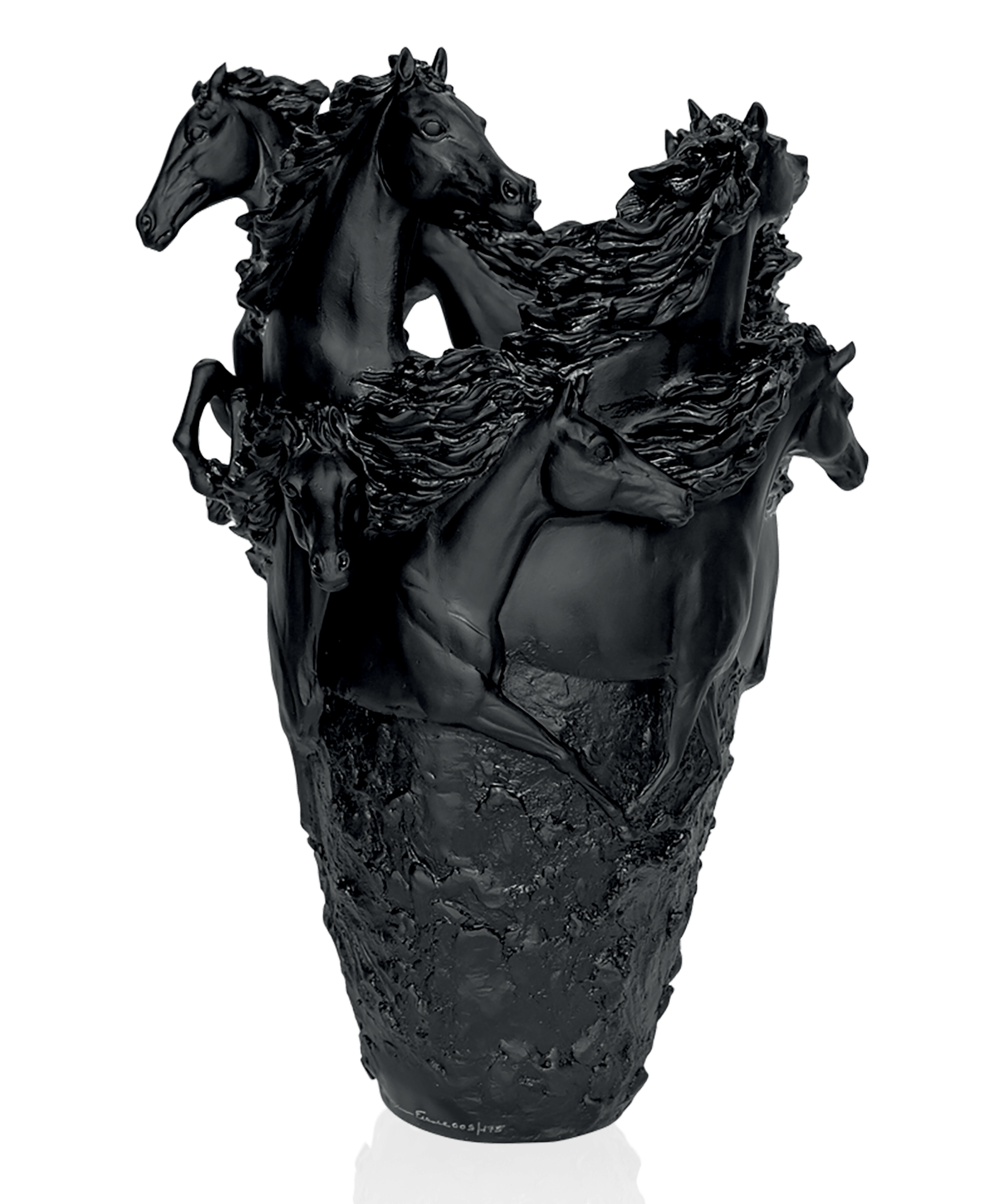 Daum Cavalcade Magnum Vase — Black 175ex