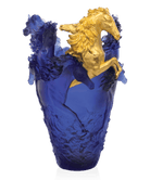 Daum Cavalcade Magnum Vase — Blue gold finish 25ex