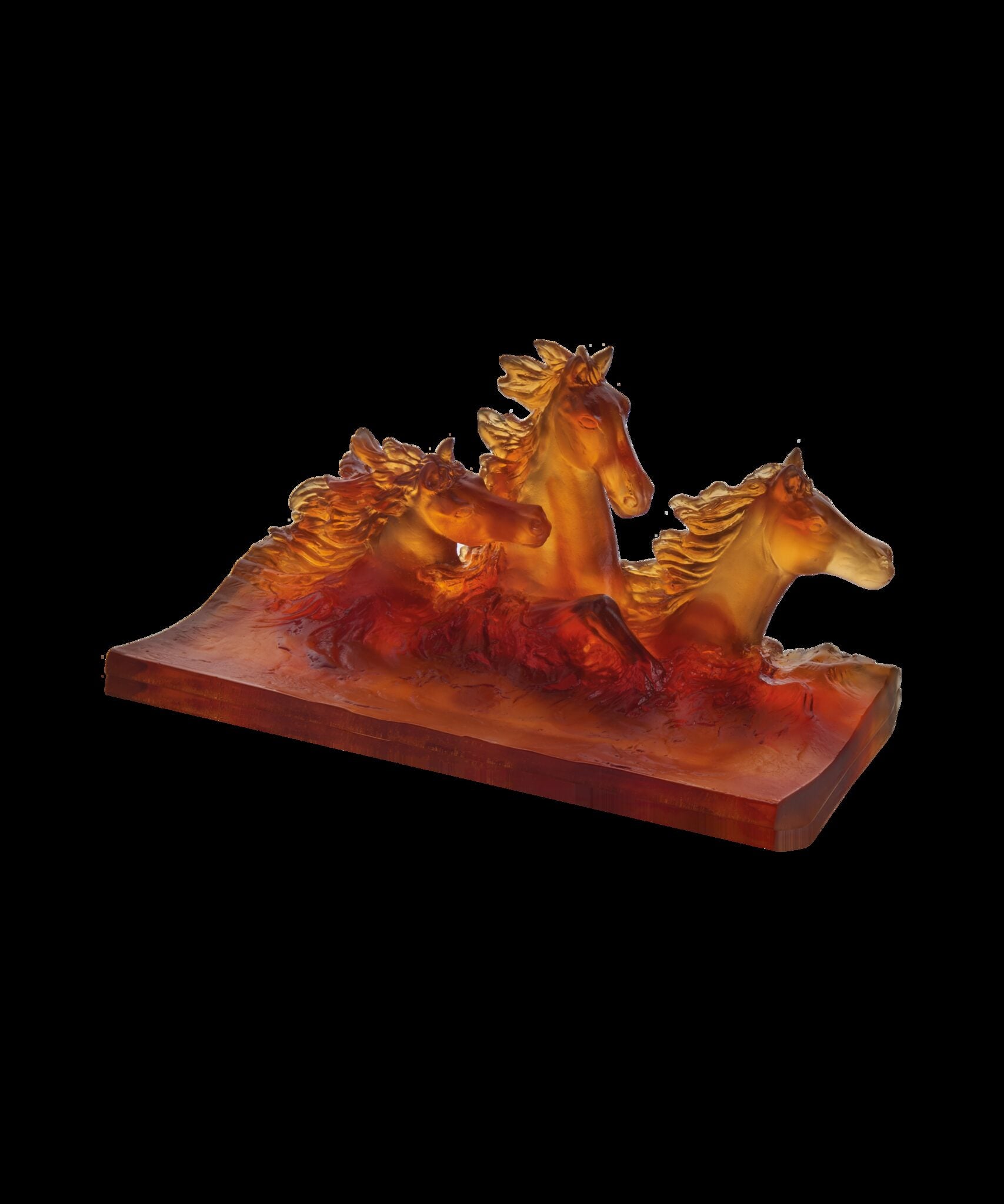 Daum Cavalcade Pencil Tray — Amber