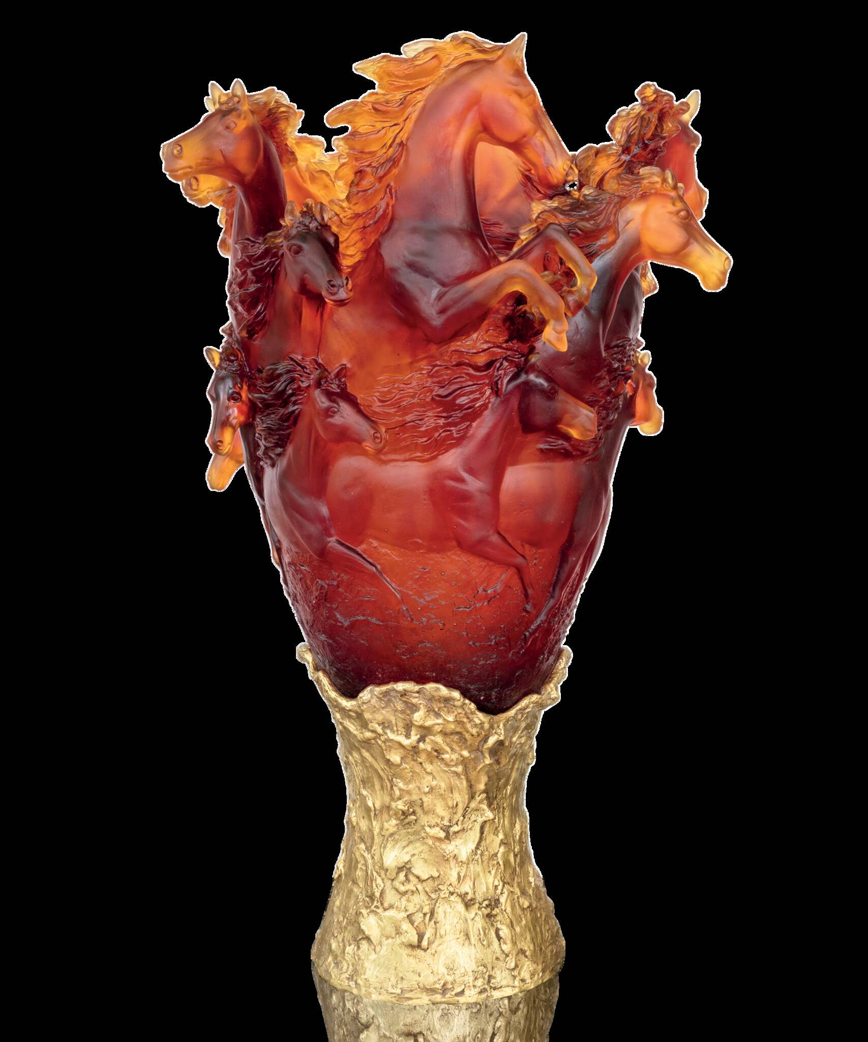 Daum Cavalcade Prestige Vase 50ex — Amber