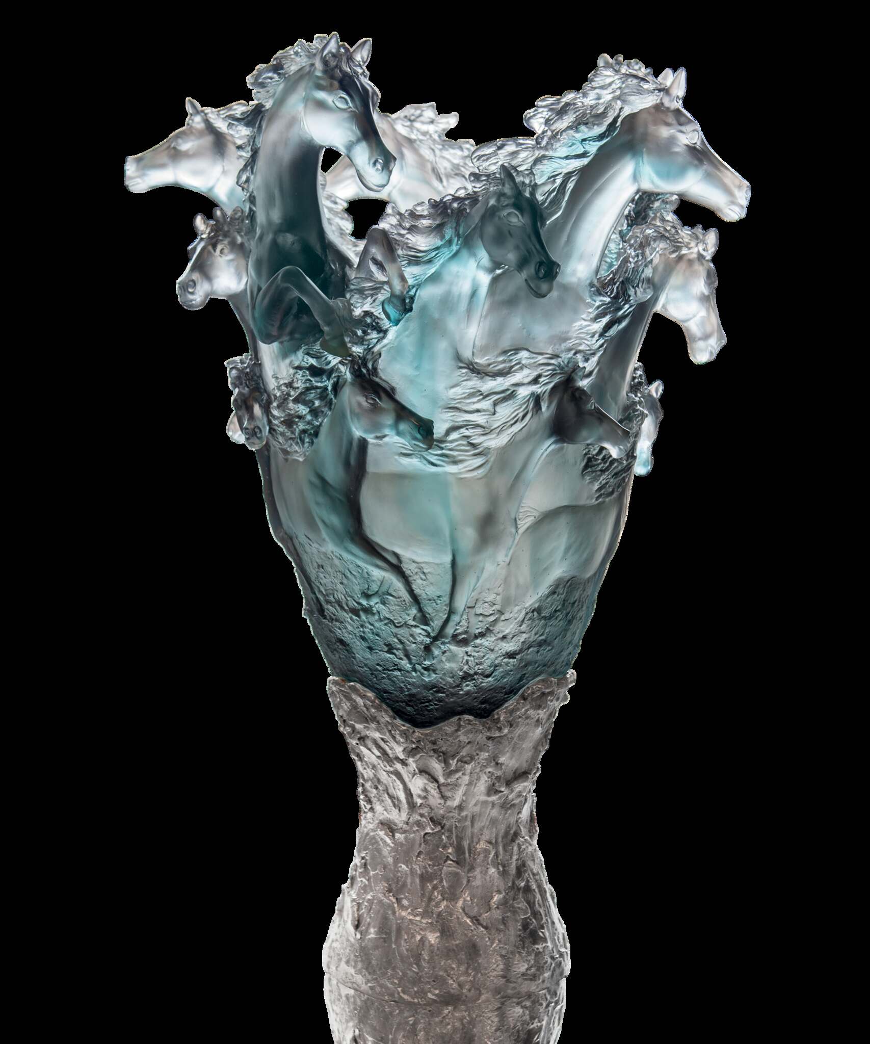 Daum Cavalcade Prestige Vase 50ex — Blue grey