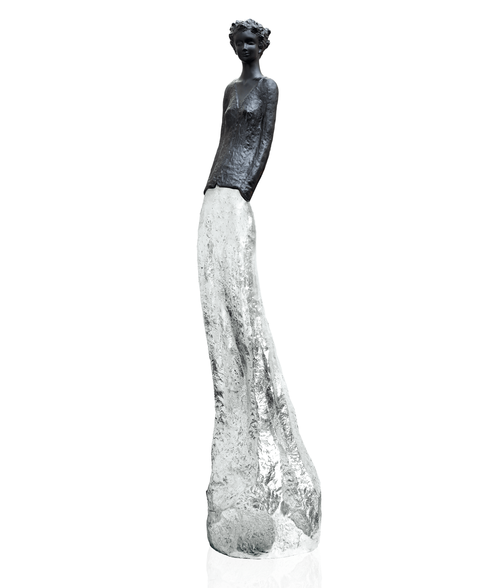 Daum Charlotte and By Jean Philippe Richard Sculpture — Black silver 75ex