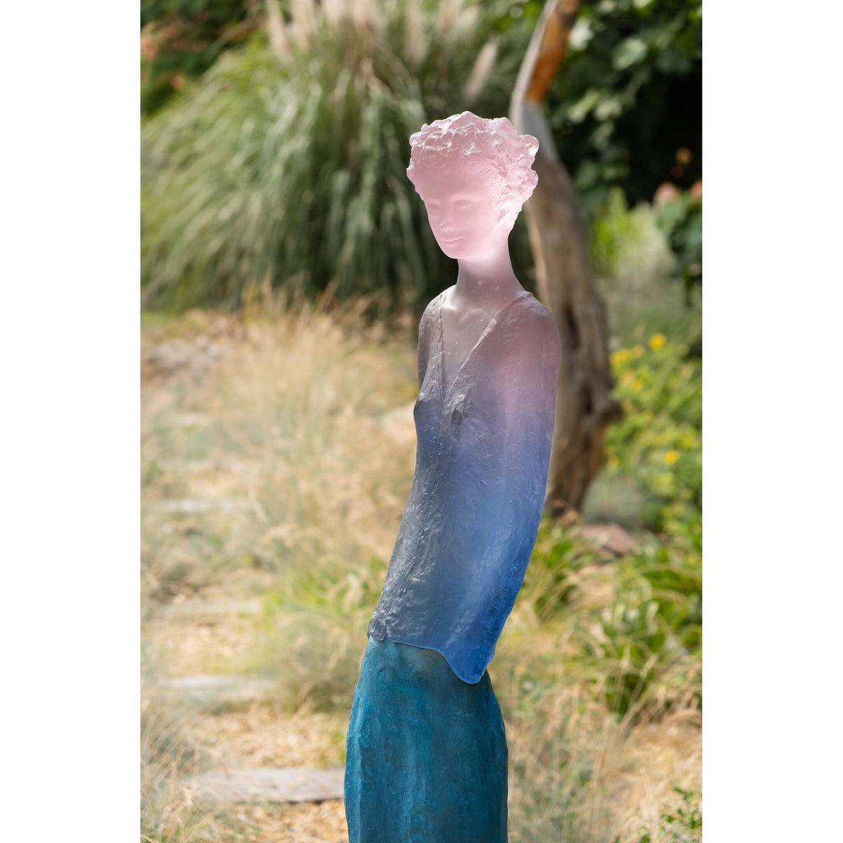 Daum Charlotte and By Jean Philippe Richard Sculpture – Blue pink 175ex, alternate view