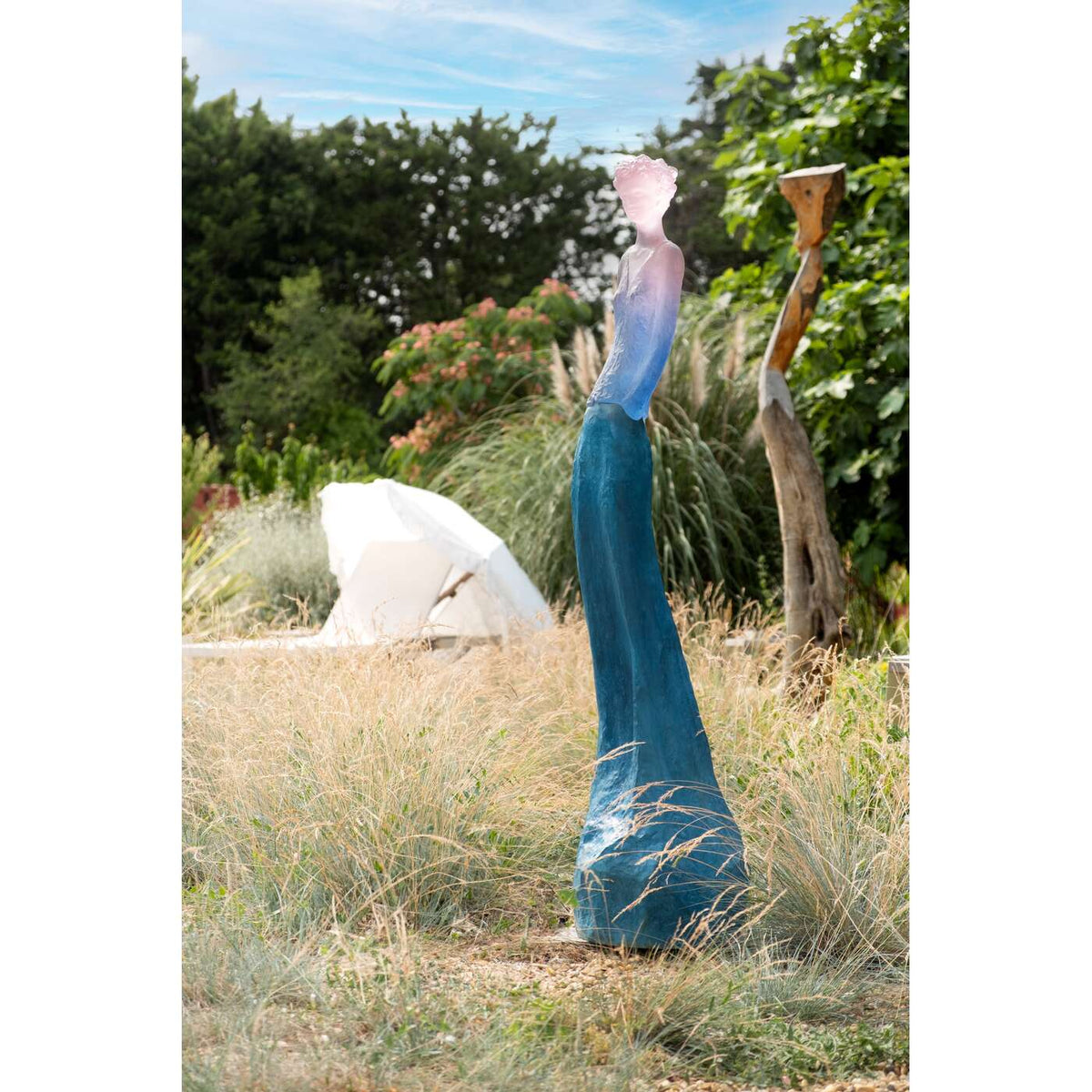 Daum Charlotte and By Jean Philippe Richard Sculpture – Blue pink 175ex, alternate view